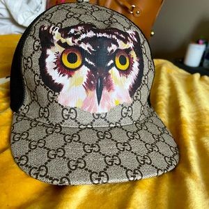 Gucci owl print supreme baseball hat